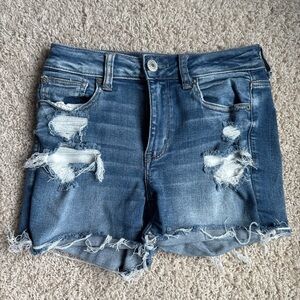 American Eagle Outfitters Blue Jean Shorts Distressed Style